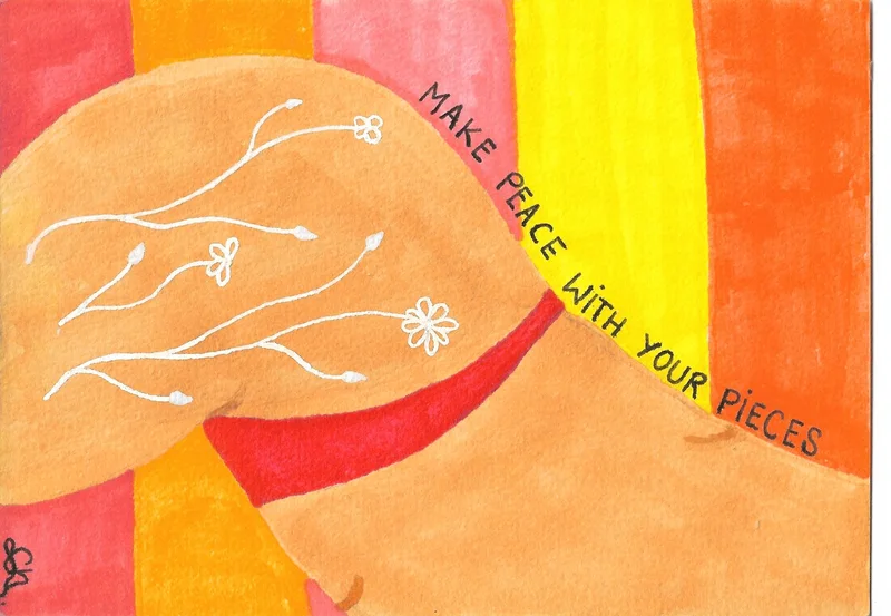 Postkarte Make Peace With Your Pieces